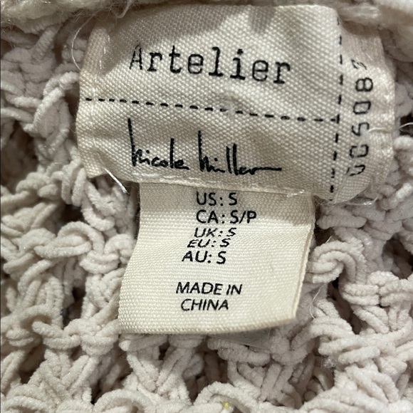 Nicole Miller Cream Knit Cowl Sweater - Picture 2 of 6